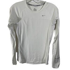 Nike Women's Running White Long Sleeve Dry Fit Tee Size S/P